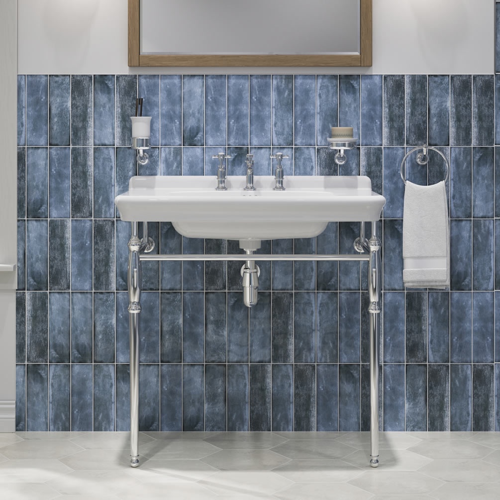 Burlington Guild 850mm Chrome Wash Stand & Basin - Image 1